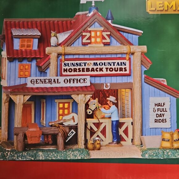 Lemax Vibrant Sunset Mountain Horseback Tours Office Table Decor - Picture 2 of 6